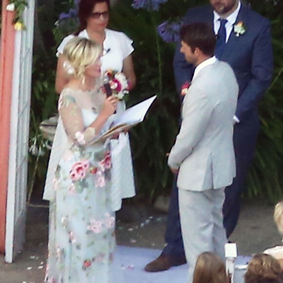 Exclusif - Mariage de Jennie Garth et David Abrams dans son ranch à Santa Ynez, le 11 juillet 2015.