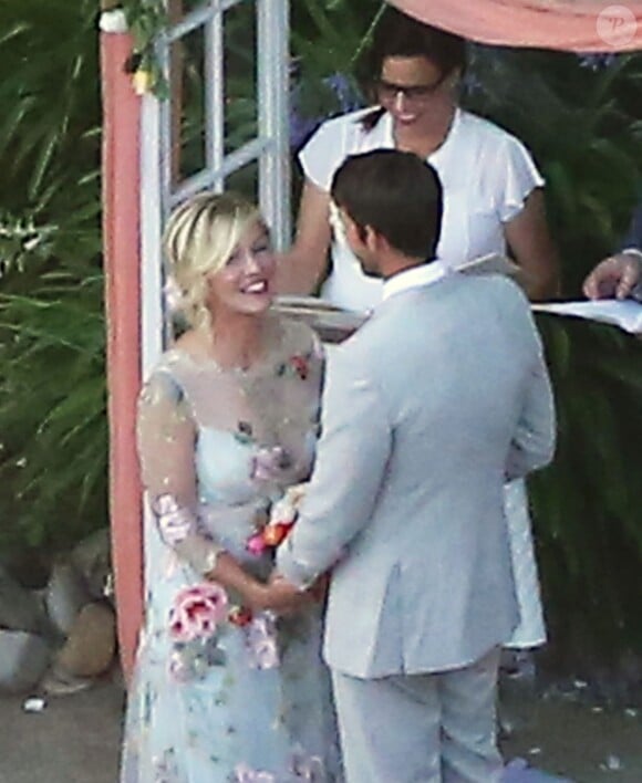 Exclusif - Mariage de Jennie Garth et David Abrams dans son ranch à Santa Ynez, le 11 juillet 2015.