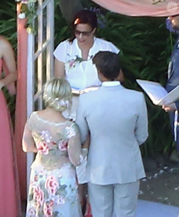 Exclusif - Mariage de Jennie Garth et David Abrams dans son ranch à Santa Ynez, le 11 juillet 2015.