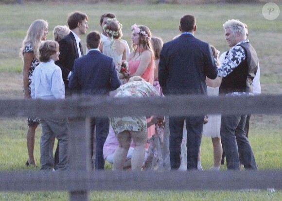 Exclusif - Fiona, Lola et Luca Facinelli - Mariage de Jennie Garth et David Abrams dans son ranch à Santa Ynez, le 11 juillet 2015.