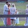 Exclusif - Fiona, Lola et Luca Facinelli - Mariage de Jennie Garth et David Abrams dans son ranch à Santa Ynez, le 11 juillet 2015.