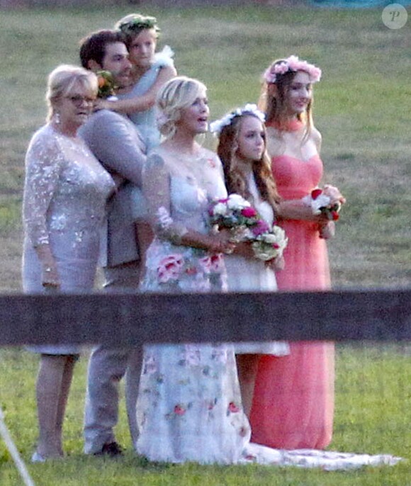 Exclusif - Fiona, Lola et Luca Facinelli - Mariage de Jennie Garth et David Abrams dans son ranch à Santa Ynez, le 11 juillet 2015.