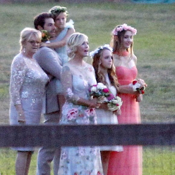 Exclusif - Fiona, Lola et Luca Facinelli - Mariage de Jennie Garth et David Abrams dans son ranch à Santa Ynez, le 11 juillet 2015.