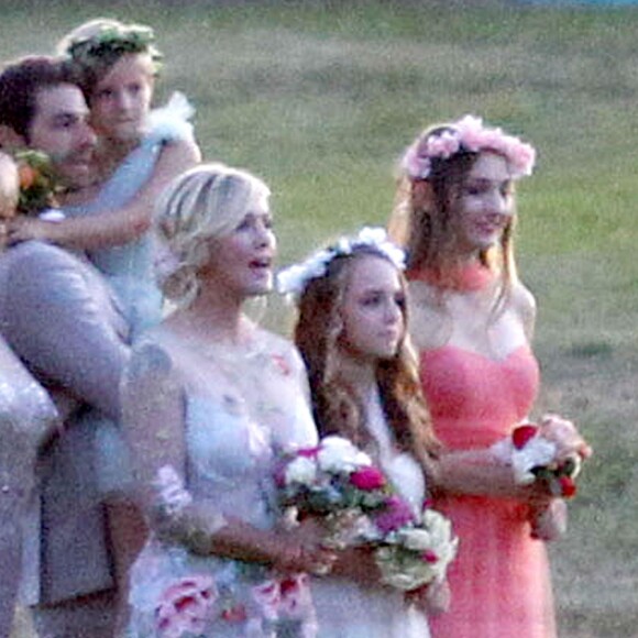 Exclusif - Fiona, Lola et Luca Facinelli - Mariage de Jennie Garth et David Abrams dans son ranch à Santa Ynez, le 11 juillet 2015.