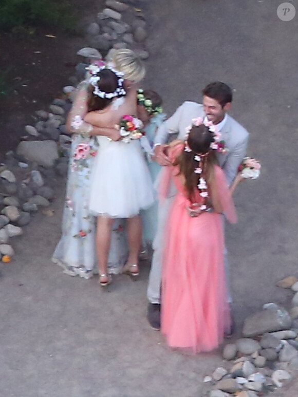 Exclusif - Fiona, Lola et Luca Facinelli - Mariage de Jennie Garth et David Abrams dans son ranch à Santa Ynez, le 11 juillet 2015.