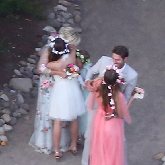 Exclusif - Fiona, Lola et Luca Facinelli - Mariage de Jennie Garth et David Abrams dans son ranch à Santa Ynez, le 11 juillet 2015.