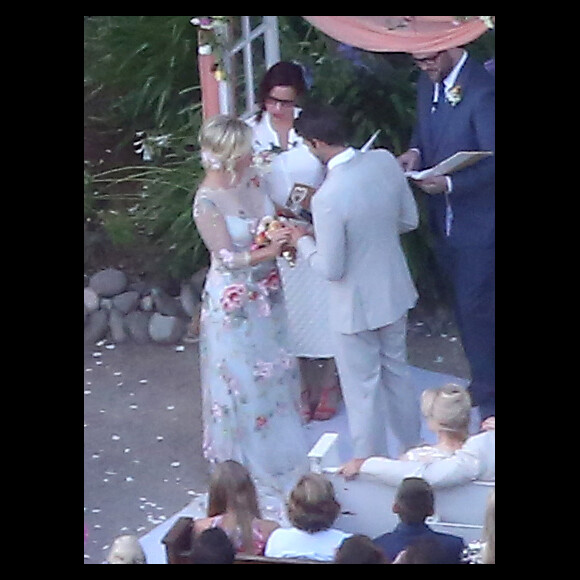 Exclusif - Mariage de Jennie Garth et David Abrams dans son ranch à Santa Ynez, le 11 juillet 2015.