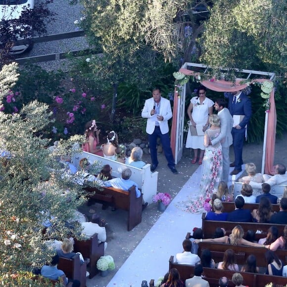 Exclusif - Mariage de Jennie Garth et David Abrams dans son ranch à Santa Ynez, le 11 juillet 2015.