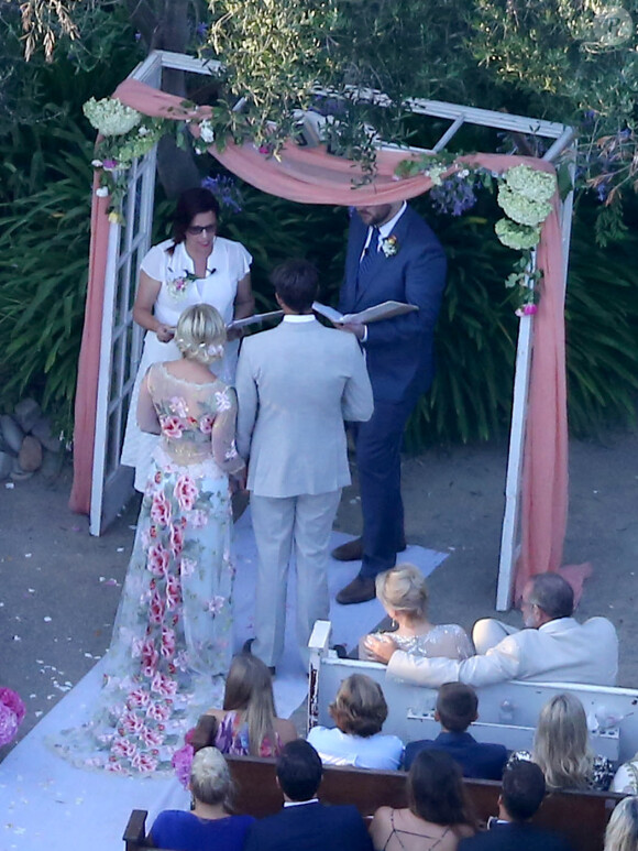 Exclusif - Mariage de Jennie Garth et David Abrams dans son ranch à Santa Ynez, le 11 juillet 2015.