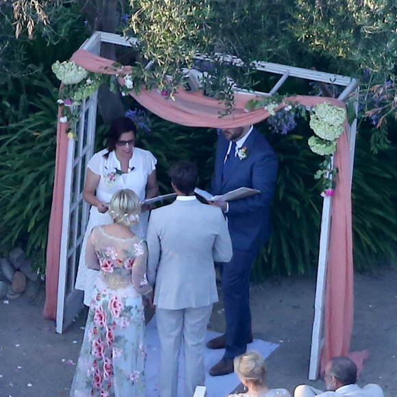 Exclusif - Mariage de Jennie Garth et David Abrams dans son ranch à Santa Ynez, le 11 juillet 2015.