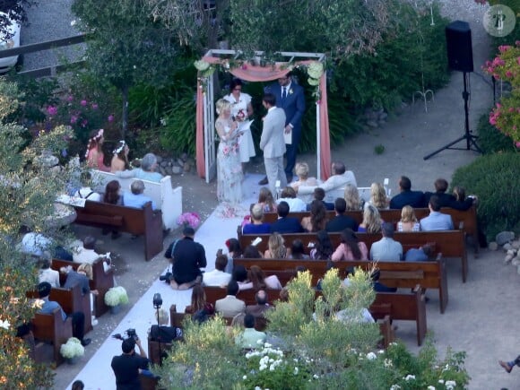 Exclusif - Mariage de Jennie Garth et David Abrams dans son ranch à Santa Ynez, le 11 juillet 2015.