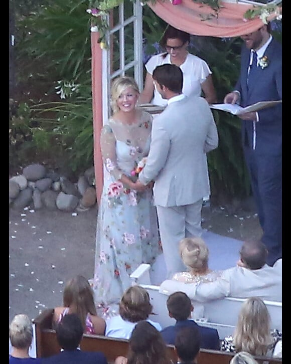 Exclusif - Mariage de Jennie Garth et David Abrams dans son ranch à Santa Ynez, le 11 juillet 2015.