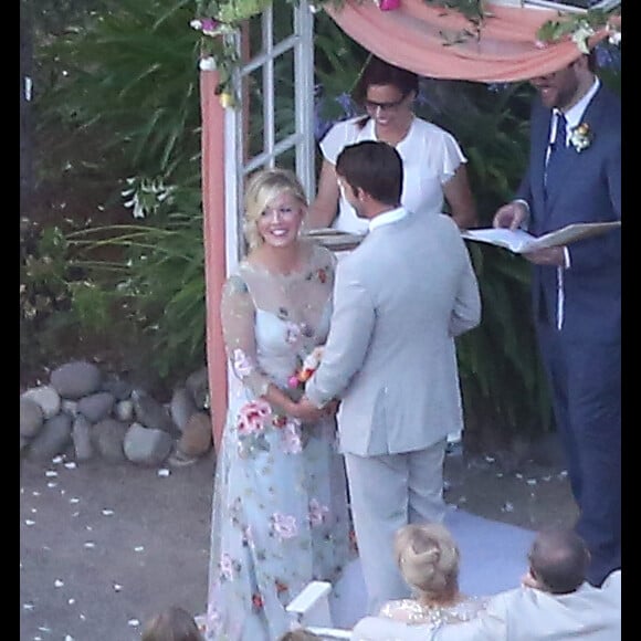 Exclusif - Mariage de Jennie Garth et David Abrams dans son ranch à Santa Ynez, le 11 juillet 2015.