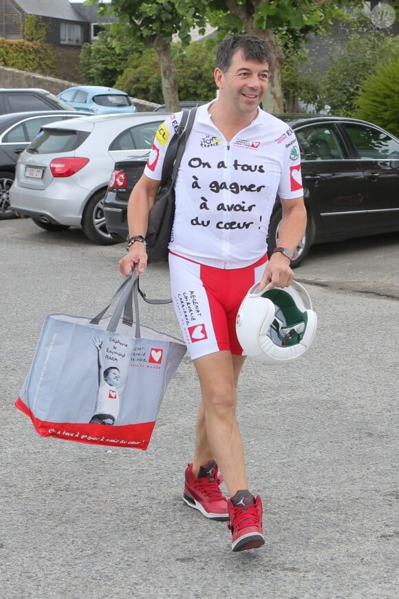 Exclusif - Stéphane Plaza - Course par équipe "étape du coeur" avec Mécénat Chirurgie Cardiaque sur le Tour de France au départ de Vannes le 12 juillet 2015.