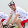 Exclusif - Stéphane Plaza - Course par équipe "étape du coeur" avec Mécénat Chirurgie Cardiaque sur le Tour de France au départ de Vannes le 12 juillet 2015.