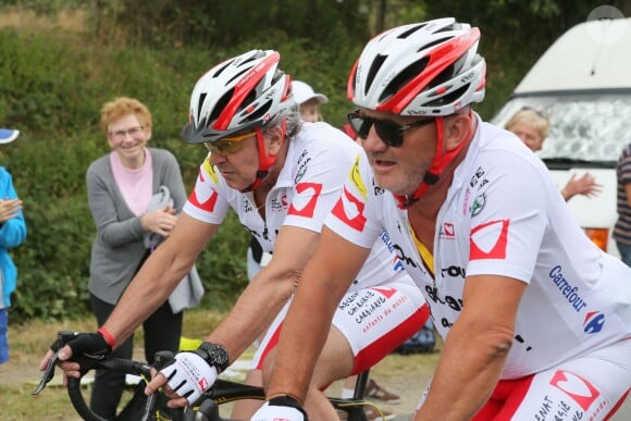 Exclusif - Christian Morin, Eric Ligneron - Course par équipe "étape du coeur" avec Mécénat Chirurgie Cardiaque sur le Tour de France au départ de Vannes le 12 juillet 2015.