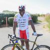 Exclusif - Basile Boli - People essayant les vélos dans le cadre de l'opération "l'Etape du Coeur " pour le compte de Mécénat Chirurgie Cardiaque à l'hôtel Thalasso à Carnac, le 11 juillet 2015, pendant le Tour de France 2015. 