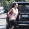 Exclusif - Milla Jovovich, sans maquillage, se rend à son cours de gym à Los Angeles, le 3 juillet 2015.