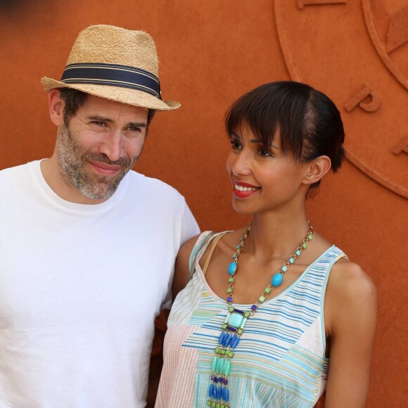 Exclusif - No Web No Blog - Sonia Rolland et son compagnon Jalil Lespert - Jalil Lespert est décoré Chevalier dans l'Ordre des Arts et des Lettres par Yannick Bolloré lors d'une cérémonie organisée au cinéma Mac Mahon à Paris, le 9 juin 2015