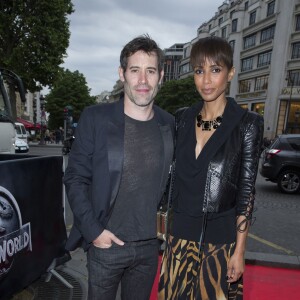 Exclusif - Sonia Rolland et son compagnon Jalil Lespert - Jalil Lespert est décoré Chevalier dans l'Ordre des Arts et des Lettres par Yannick Bolloré lors d'une cérémonie organisée au cinéma Mac Mahon à Paris, le 9 juin 2015.