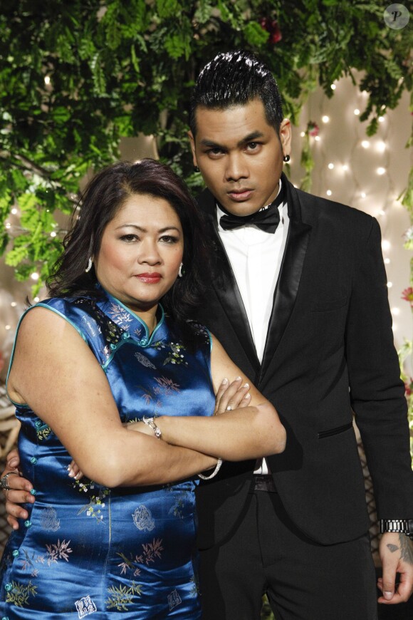 Exclusif - Maï et Shake, lors de la cérémonie finale de l'émission Qui veut épouser mon fils ? saison 4 (tournage le 7 mars 2015, diffusion le vendredi 17 juillet 2015).