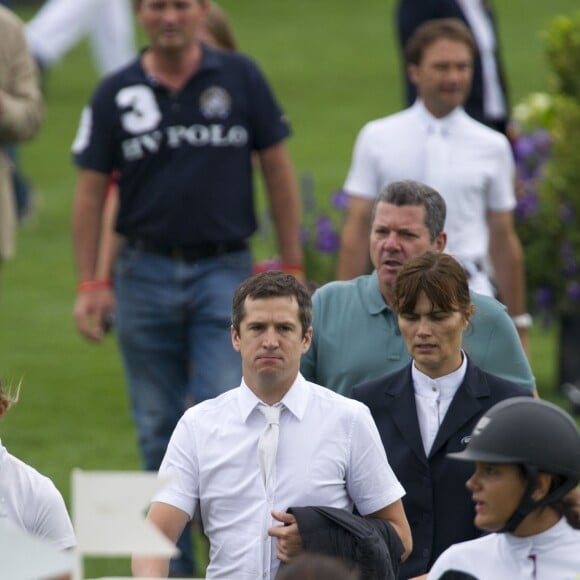 Guillaume Canet et Marina Hands au Jumping International de Chantilly dans le cadre du Longines Global Champions Tour, le 17 juillet 2015