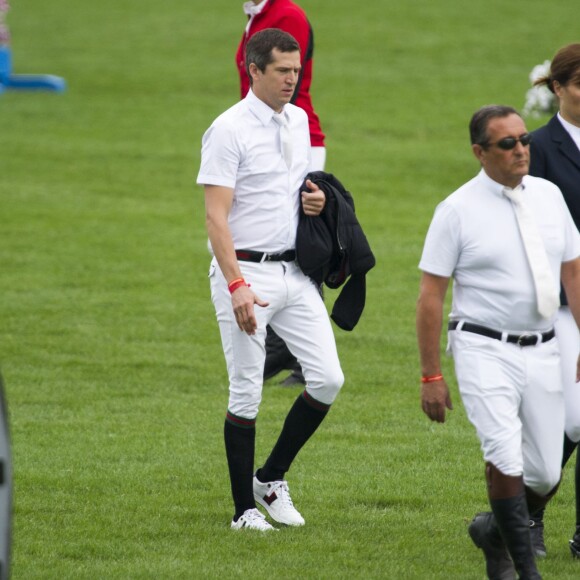 Guillaume Canet et Marina Hands au Jumping International de Chantilly dans le cadre du Longines Global Champions Tour, le 17 juillet 2015