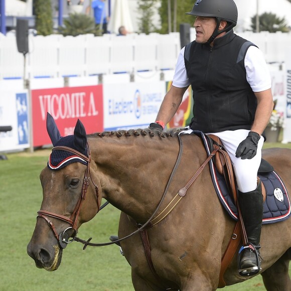 Benjamin Castaldi au Jumping International de Chantilly dans le cadre du Longines Global Champions Tour, le 17 juillet 2015