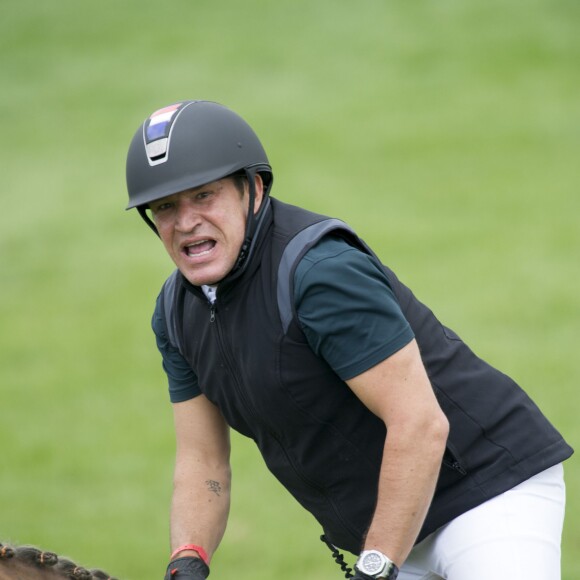 Benjamin Castaldi au Jumping International de Chantilly dans le cadre du Longines Global Champions Tour, le 17 juillet 2015