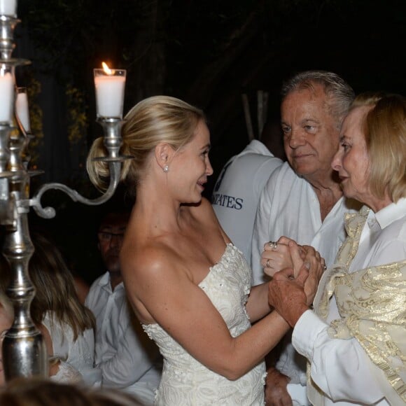 Exclusif - Emmanuelle Béart, Massimo Gargia, Eliette von Karajan - 20e édition de la soirée Blanche aux Moulins de Ramatuelle à Saint-Tropez le 12 juillet 2015.