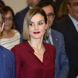 La reine Letizia d'Espagne lors de l'assemblée annuelle des directeurs de l'Institut Cervantes à Saint-Jacques de Compostelle le 21 juillet 2015