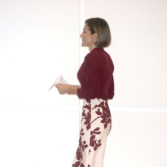 La reine Letizia d'Espagne lors de l'assemblée annuelle des directeurs de l'Institut Cervantes à Saint-Jacques de Compostelle le 21 juillet 2015