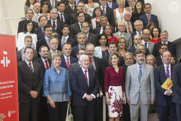 La reine Letizia d'Espagne lors de l'assemblée annuelle des directeurs de l'Institut Cervantes à Saint-Jacques de Compostelle le 21 juillet 2015