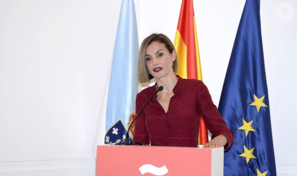 La reine Letizia d'Espagne lors de l'assemblée annuelle des directeurs de l'Institut Cervantes à Saint-Jacques de Compostelle le 21 juillet 2015