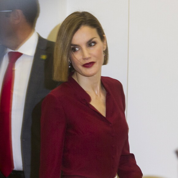 La reine Letizia d'Espagne lors de l'assemblée annuelle des directeurs de l'Institut Cervantes à Saint-Jacques de Compostelle le 21 juillet 2015