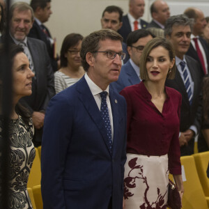 La reine Letizia d'Espagne lors de l'assemblée annuelle des directeurs de l'Institut Cervantes à Saint-Jacques de Compostelle le 21 juillet 2015