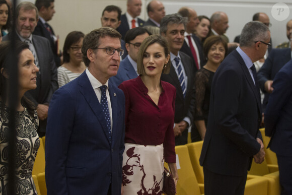 La reine Letizia d'Espagne lors de l'assemblée annuelle des directeurs de l'Institut Cervantes à Saint-Jacques de Compostelle le 21 juillet 2015