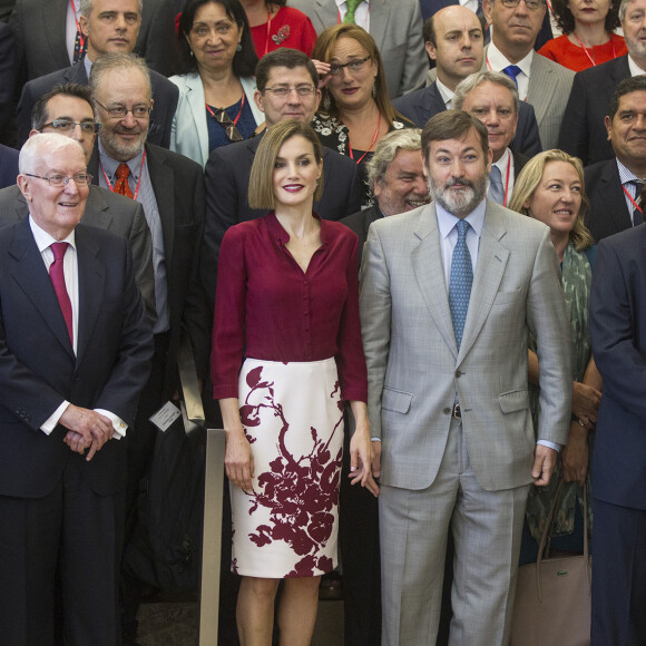 La reine Letizia d'Espagne lors de l'assemblée annuelle des directeurs de l'Institut Cervantes à Saint-Jacques de Compostelle le 21 juillet 2015