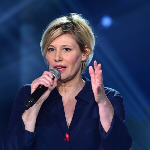 Exclusif - Maïtena Biraben - Enregistrement de l'émission "La Télé Chante Pour le Sidaction" aux théâtre des Folies Bergère à Paris. Mars 2015.