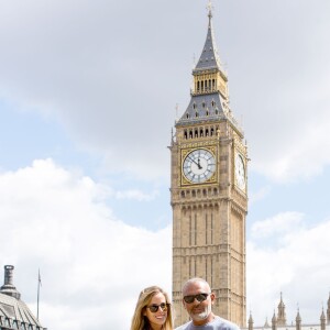 Exclusif - Christian Audigier et Nathalie Sorensen à Londres, le 5 août 2013. 