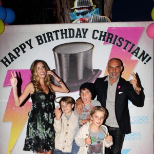 Christian Audigier avec ses trois garçons pour son anniversaire.