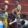 Heidi Moneymaker, doublure de Scarlett Johansson, sur le tournage de Captain America: Civil War à Atlanta, le 20 mai 2015.