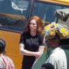 Heidi Moneymaker, doublure de Scarlett Johansson, sur le tournage de Captain America: Civil War à Atlanta, le 20 mai 2015.