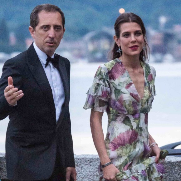 Charlotte Casiraghi et son compagnon Gad Elmaleh - Arrivées pour la soirée de mariage de Pierre Casiraghi et Beatrice Borromeo au château Rocca Angera (château appartenant à la famille Borromeo) à Angera sur les Iles Borromées, sur le Lac Majeur, le 1er août 2015.