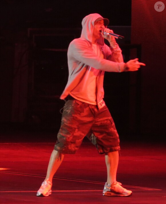 Eminem en concert au Rose Bowl à Pasadena, le 7 août 2014.