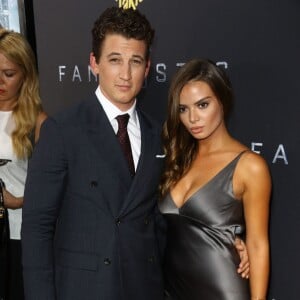 Miles Teller et sa petite amie Keleigh Sperry à la première du film 'Fantastic Four' à New York, le 4 août 2015