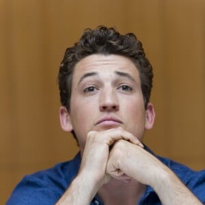 Miles Teller lors de la conférence de presse pour le film « Les 4 fantastiques » à l'hôtel Four Seasons à New York, le 1er août 2015