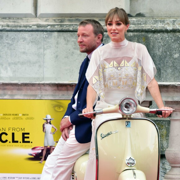 Guy Ritchie avec sa femme Jacqui Ainsley à la première de 'The Man From U.N.C.L.E' à Londres, le 7 août 2015.