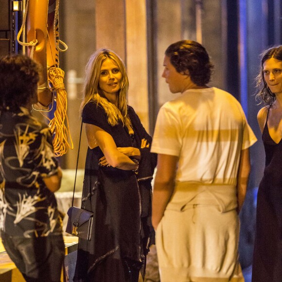 Exclusif - Heidi Klum et son compagnon Vito Schnabel se rendent à une soirée sur un yacht à Saint-Barthélemy, le 29 décembre 2014.  