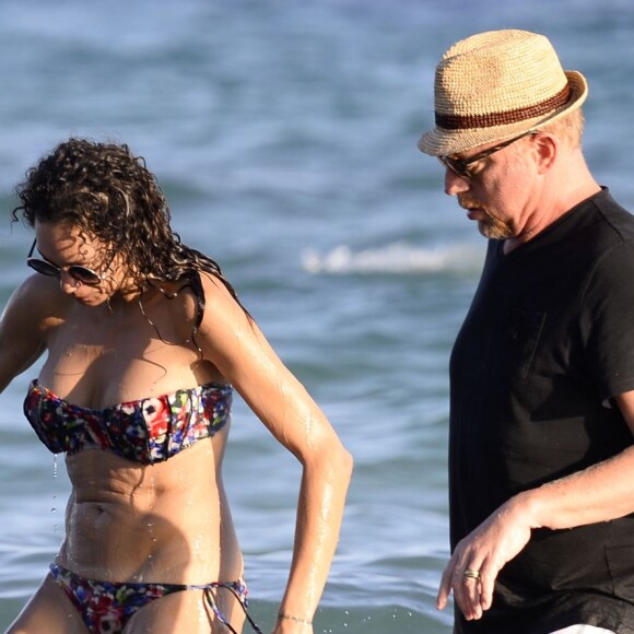 Exclusif - Boris Becker et sa femme Lilly Becker en vacances à Ibiza en Espagne le 26 juillet 2015.